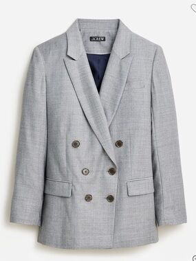 J.Crew Collection Relaxed Double-Breasted Blazer in drapey wool blend